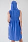 Платье с капюшоном из жатки Хлоя / Голубой